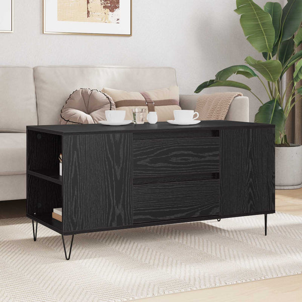 Sohvapöytä Musta tammi. 102 x 44,5 x 50 cm Tekninen puu