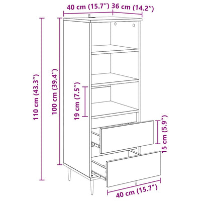Korkea kaappi Vanha Puu 40 x 36 x 110 cm Tekninen puu