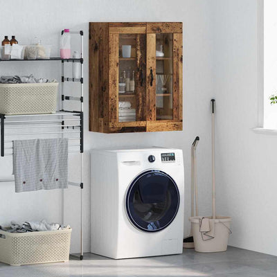 Seinäkaappi Vanha Puu 69,5 x 34 x 90 cm Puurakenteinen ja lasi