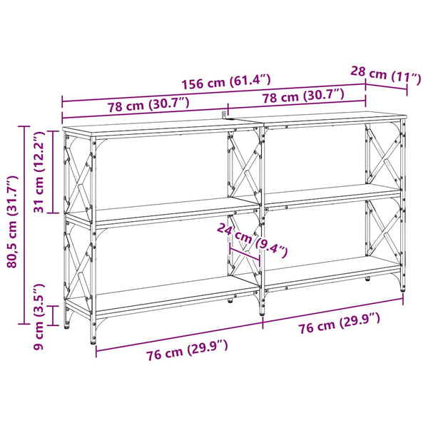 Konsolipöytä artesaani tammi 156 x 28 x 80,5 cm Tekninen puu
