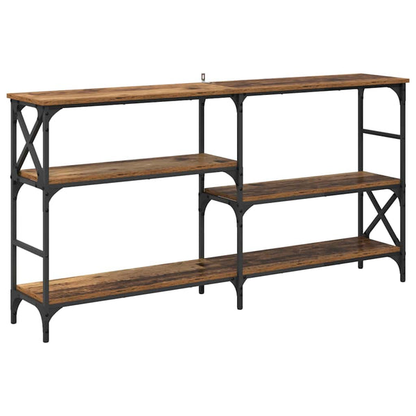 Konsolipöytä hyllyllä Vanha puu 150 x 29 x 76,5 cm Tekninen puu