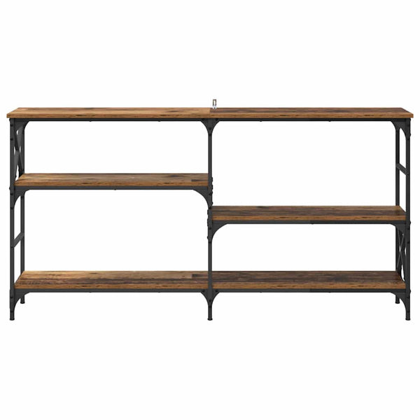 Konsolipöytä hyllyllä Vanha puu 150 x 29 x 76,5 cm Tekninen puu