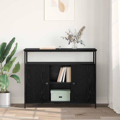 Sivupöytä Musta tammi. 100 x 35 x 80 cm Tekninen puu