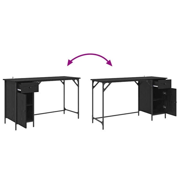 Tietokonepöytä Musta tammi. 131 x 48 x 75 cm Tekninen puu