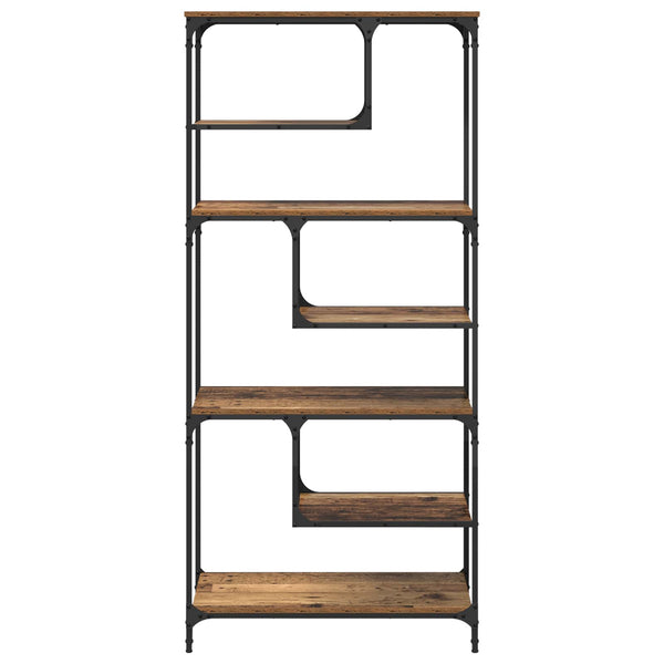 Kirjahylly 6 tasoa 81 x 36 x 176 cm Tekninen puu Vanha puu