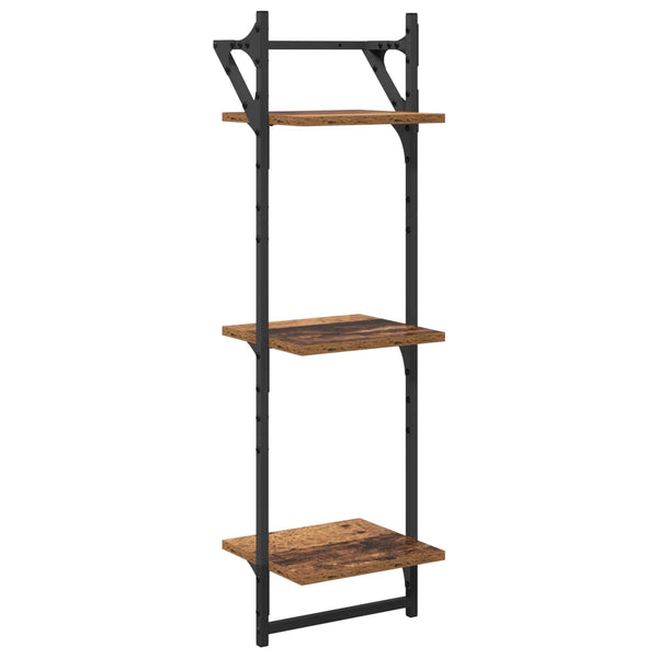 Seinähyllysetti 6 kpl Vanha Puu 100 x 25 x 30 cm Tekninen puu
