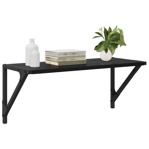 Seinähyllyt 2 kpl Musta tammi. 60 x 25 x 25,5 cm Tekninen puu