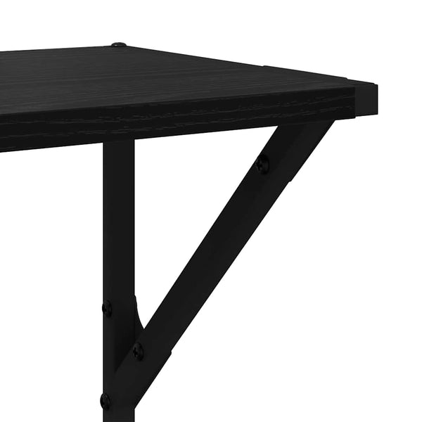 Seinähyllyt 2 kpl Musta tammi. 80 x 25 x 25,5 cm Tekninen puu