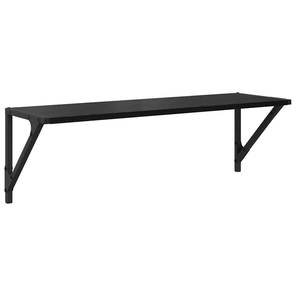 Seinähyllyt 2 kpl Musta tammi. 80 x 25 x 25,5 cm Tekninen puu