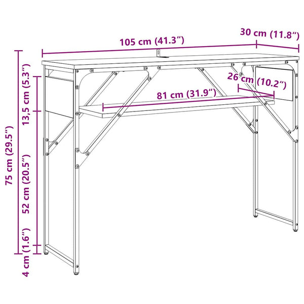 Konsolipöytä Vanha Puu 105x30x75cm Tekninen puu
