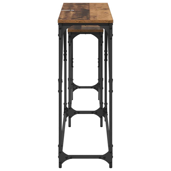 Konsolipöytä 2 pcs Vanha Puu 100 x 28 x 75 cm Tekninen puu