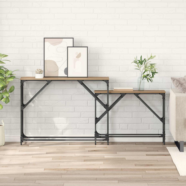 Konsolipöytä 2 kpl Artisan tammi 100 x 28 x 75 cm Tekninen puu