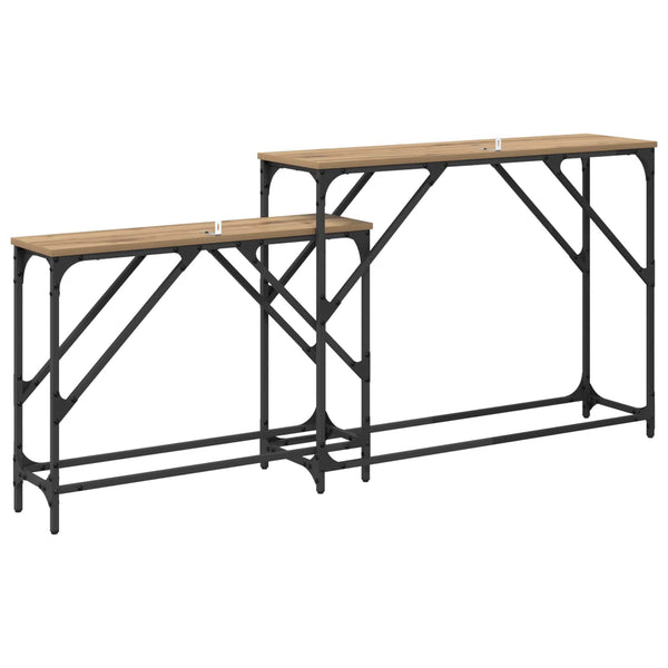 Konsolipöytä 2 kpl Artisan tammi 100 x 28 x 75 cm Tekninen puu