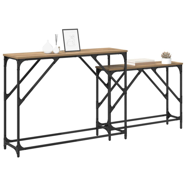 Konsolipöytä 2 kpl Artisan tammi 100 x 28 x 75 cm Tekninen puu