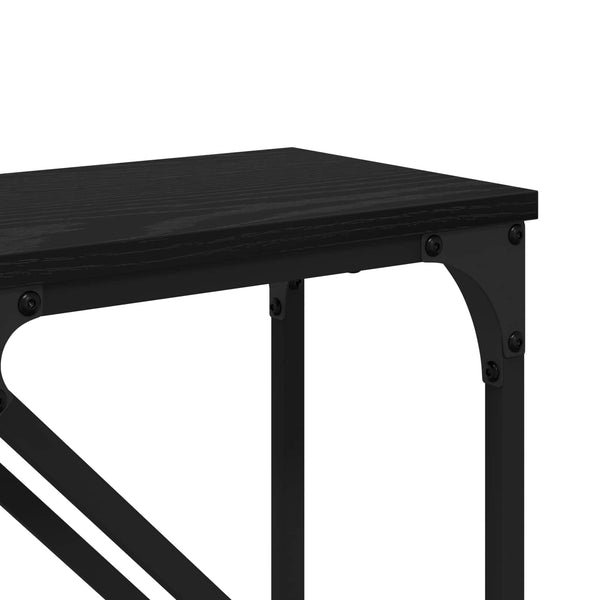 Konsolipöytä 2 kpl Musta tammi. 100 x 28 x 75 cm Tekninen puu