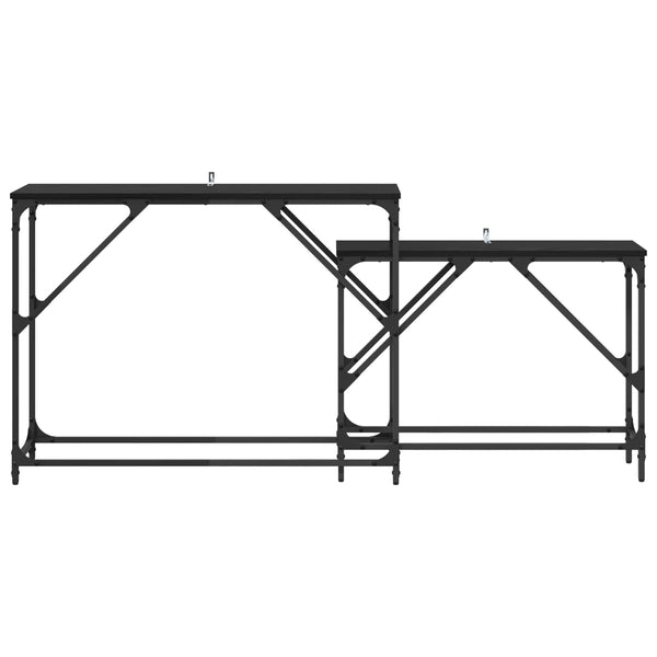Konsolipöytä 2 kpl Musta tammi. 100 x 28 x 75 cm Tekninen puu