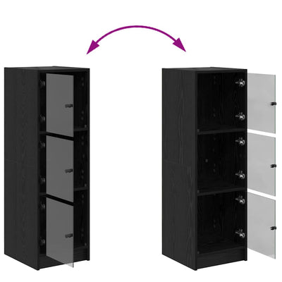 Korkea kaappi Musta tammi. 35 x 37 x 109 cm Tekninen puu