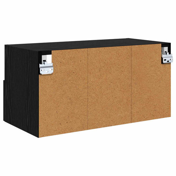 TV-seinäkaappi 60 x 30 x 30 cm Musta tammi. Tekninen puu