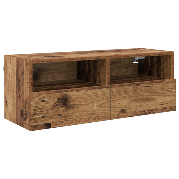 TV-seinäkaappi 80 x 30 x 30 cm Vanha Puu Tekninen puu