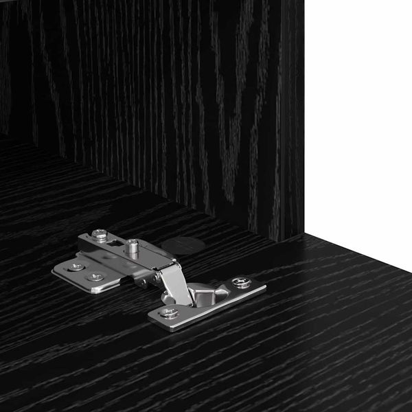 TV-seinähyllyt 2 pcs Musta tammi. 80 x 30 x 30 cm Tekninen puu