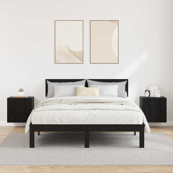 TV-seinähyllyt 2 pcs Musta tammi. 40,5x30x40cm Tekninen puu