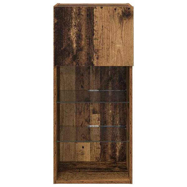 Vanha Puu 2 kpl Seinälle kiinnitettävät TV-kaapit