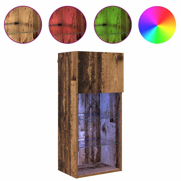 Vanha Puu 2 kpl Seinälle kiinnitettävät TV-kaapit