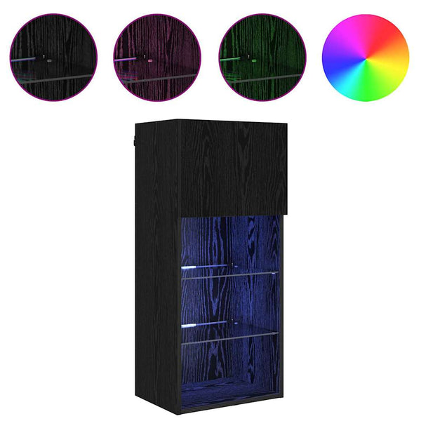 TV-kaapit seinälle kiinnitettävät 2 kpl Musta tammi.