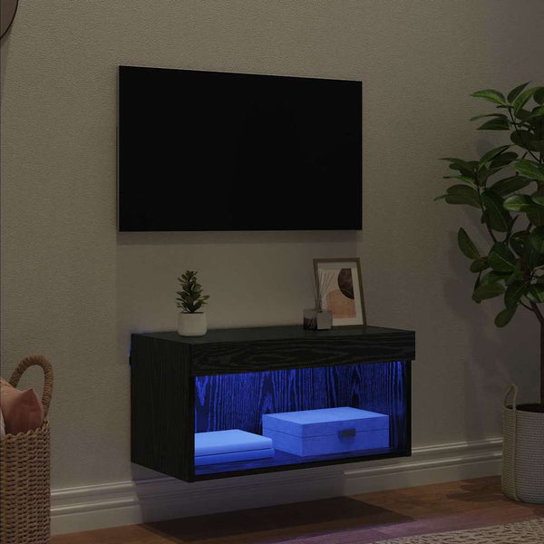 TV-kaappi Musta tammi. 60 x 30 x 30 cm Tekninen puu