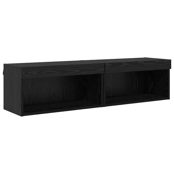 TV-kaapit 2 pcs Musta tammi. 60 x 30 x 30 cm Tekninen puu