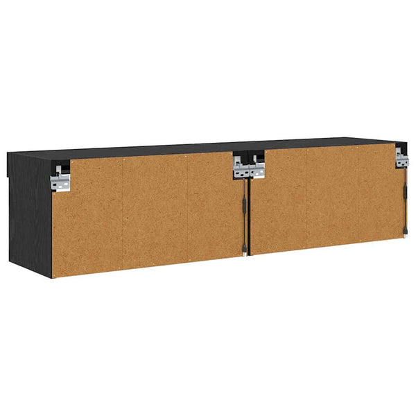 TV-kaapit 2 pcs Musta tammi. 60 x 30 x 30 cm Tekninen puu