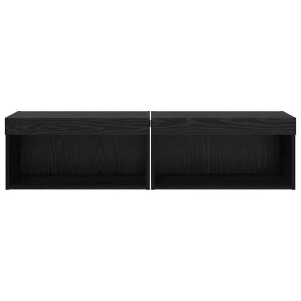 TV-kaapit 2 pcs Musta tammi. 60 x 30 x 30 cm Tekninen puu