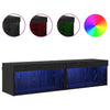 TV-kaapit 2 pcs Musta tammi. 60 x 30 x 30 cm Tekninen puu