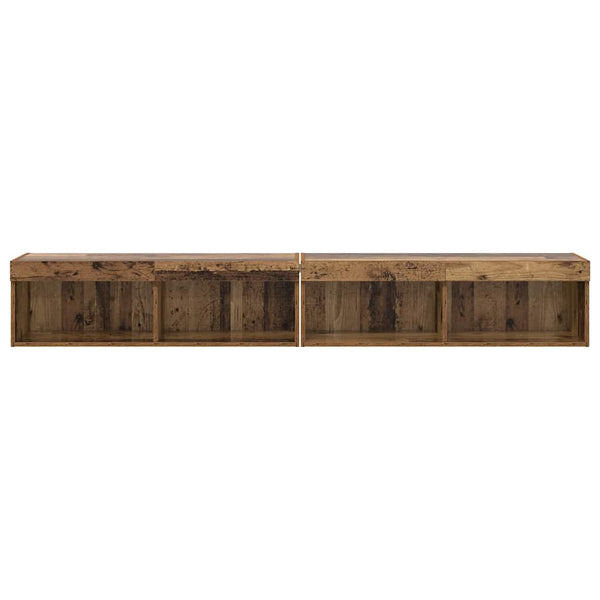 TV-seinähyllyt Panama 2 pcs Vanha puu 100 x 30 x 30 cm
