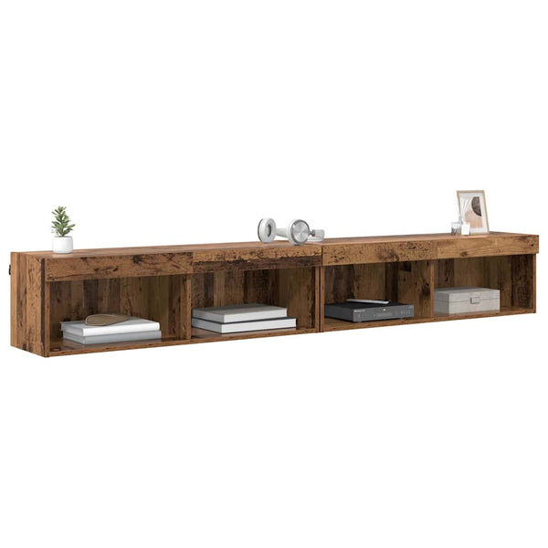 TV-seinähyllyt Panama 2 pcs Vanha puu 100 x 30 x 30 cm