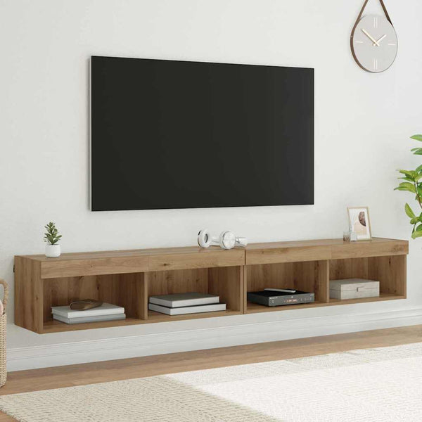 TV-seinähyllyt Panama 2 pcs Artisan tammi 100 x 30 x 30 cm