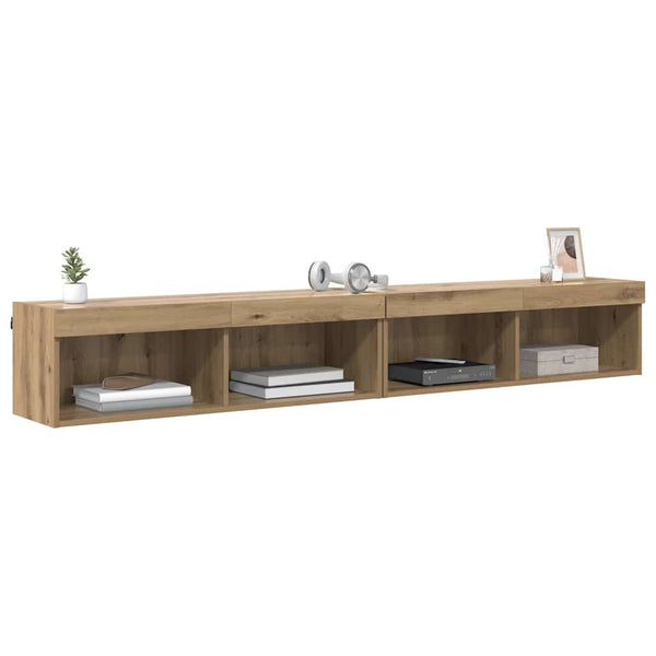 TV-seinähyllyt Panama 2 pcs Artisan tammi 100 x 30 x 30 cm