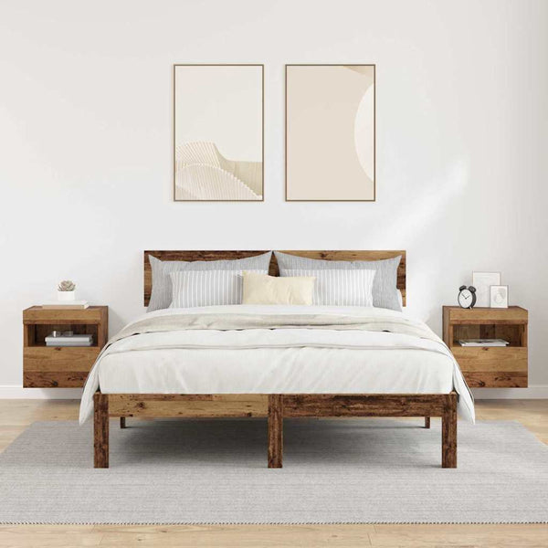 TV-seinähyllyt 2 pcs Vanha Puu 40 x 30 x 40 cm Tekninen puu