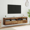 TV-seinähyllyt 2 pcs Vanha Puu 80 x 30 x 40 cm Tekninen puu