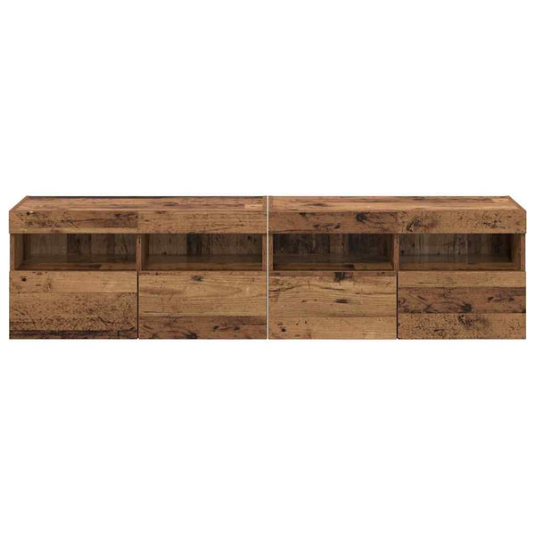 TV-seinähyllyt 2 pcs Vanha Puu 80 x 30 x 40 cm Tekninen puu