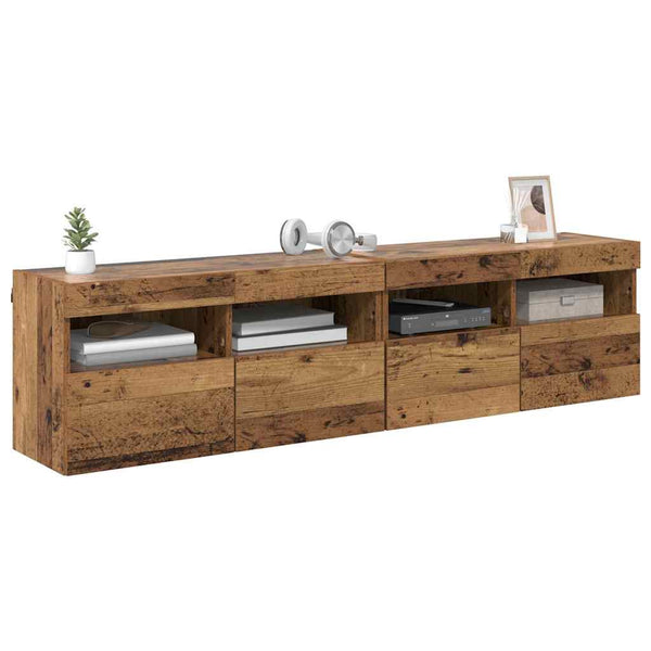 TV-seinähyllyt 2 pcs Vanha Puu 80 x 30 x 40 cm Tekninen puu