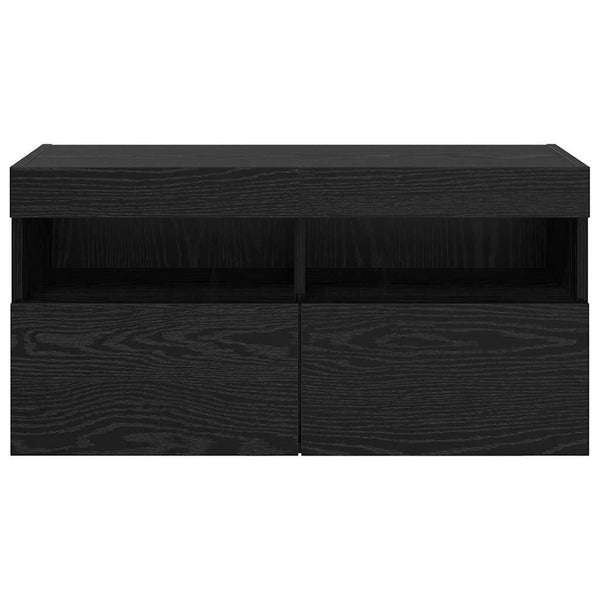 TV-seinäkaappi Musta tammi. 80 x 30 x 40 cm Tekninen puu