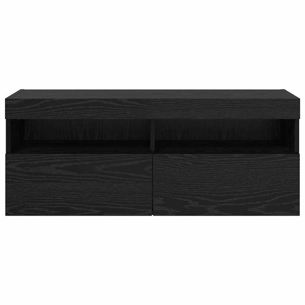 TV-seinäkaappi Musta tammi. 100 x 30 x 40 cm Tekninen puu