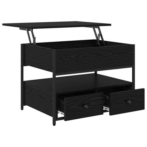Sohvapöytä laatikon kanssa Musta tammi 70x50x50cm Tekninen puu