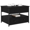 Sohvapöytä laatikon kanssa Musta tammi 70x50x50cm Tekninen puu
