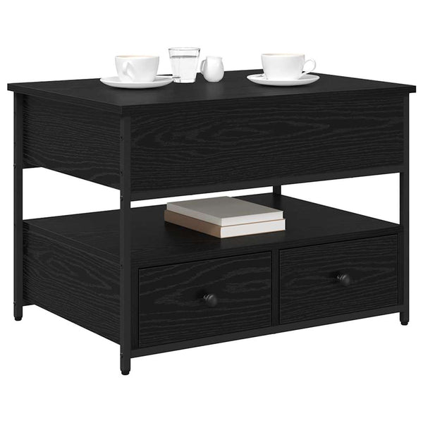 Sohvapöytä laatikon kanssa Musta tammi 70x50x50cm Tekninen puu