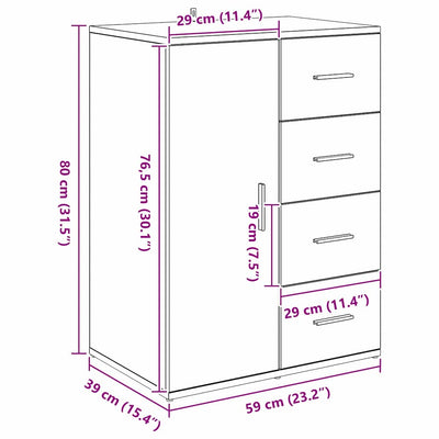 Sivupöytä Artisan tammi 59 x 39 x 80 cm Tekninen puu