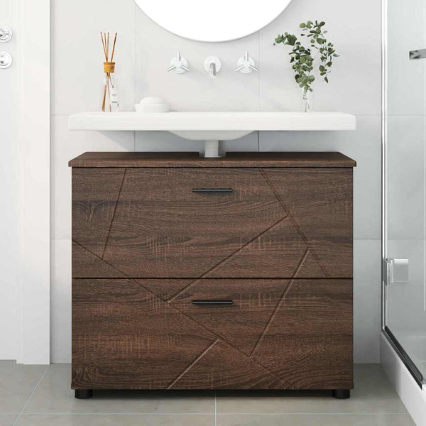 Kylpyhuonekaappi Ruskea tammi 76,5 x 35 x 64 cm