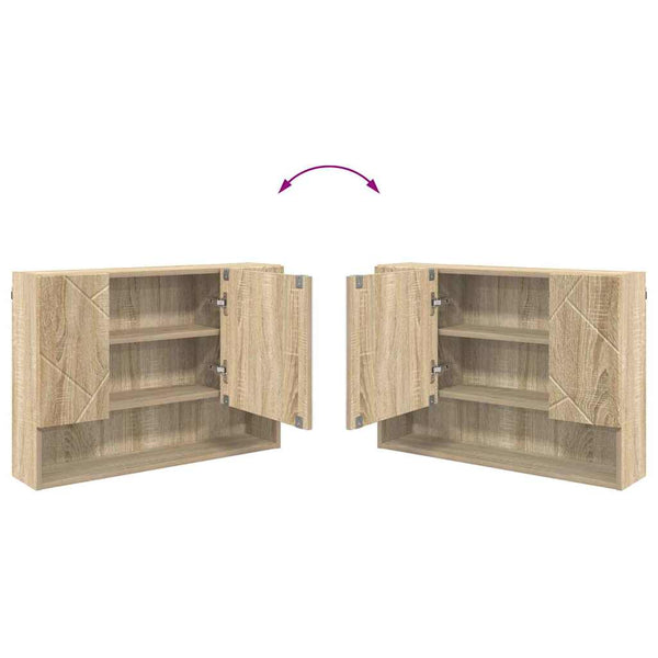 Peilikaappi ovella Sonoman tammi 80 x 17 x 55 cm Tekninen puu