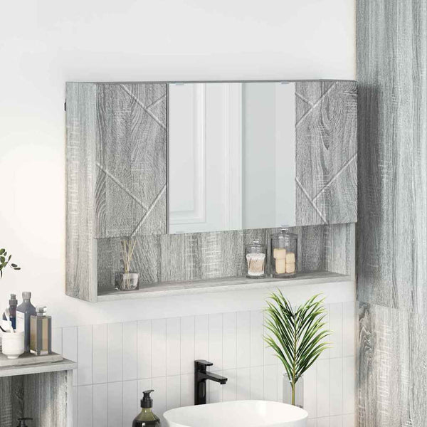 Peilikaappi ovella Harmaa Sonoma 80 x 17 x 55 cm Tekninen puu